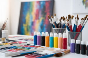 atelier-pinceaux-couleurs-toile-abstraite