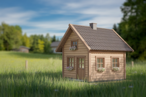 maison-bois-prairie-ciel-bleu