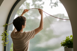 personne-dos-moustiquaire-fenetre