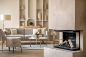 salon-minimaliste-cheminee-integree-mur