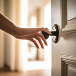 main-poignee-porte-entrouverte-couloir