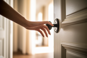 main-poignee-porte-entrouverte-couloir