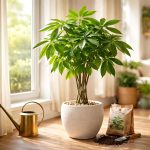 pachira-pot-fenetre-arrosoir-terreau