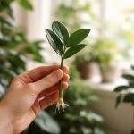 main-bouture-zamioculcas-feuilles-verts