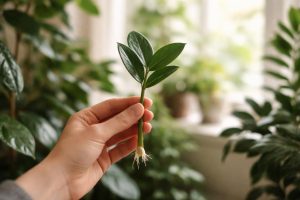 main-bouture-zamioculcas-feuilles-verts