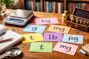 table-bureau-fiches-colorées-balance-preciion