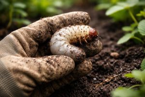 main-gantee-vers-terre-plantes