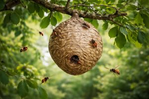 nid-frelons-asiatiques-arbre-feuillage