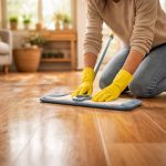 personne-nettoyage-parquet-lumineux-piecerangée