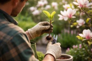 jardinier-bouture-magnolia-fleurs-ensoleille