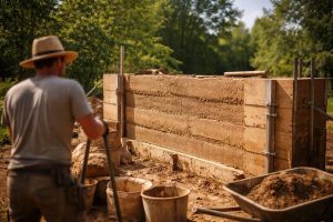 chantier-mur-pise-ouvrier-arbres