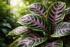 plante-calathea-feuilles-gouttes-eau