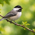 oiseau-noir-blanc-branche-feuillage