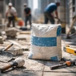 chantier-ouvriers-sac-mortier-outils