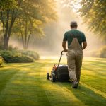 jardinier-tondant-pelouse-soleil-matin