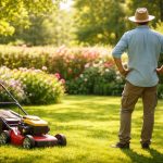 jardin-ensoleille-tondeuse-haie-fleurie